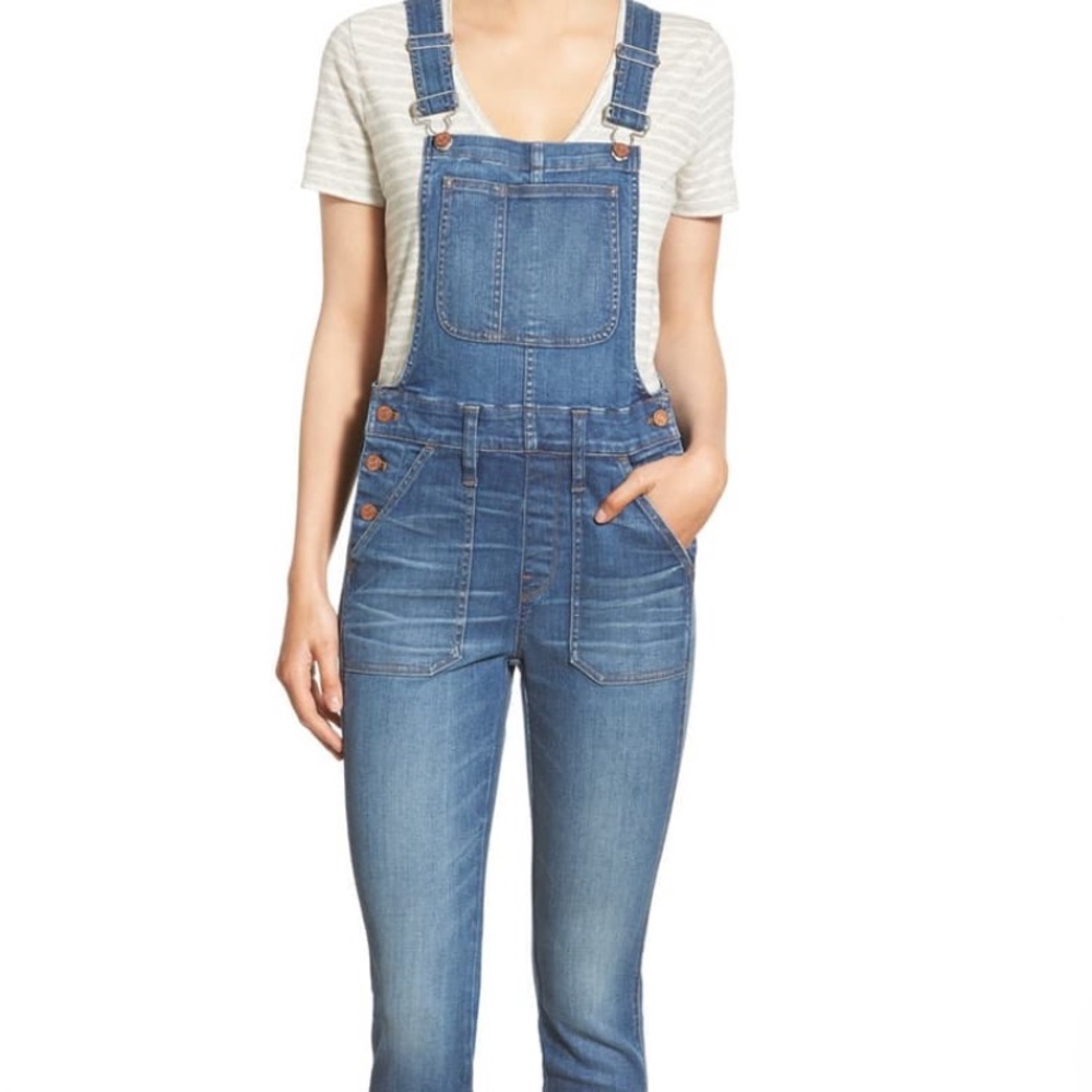 Madewell overall distressed denim